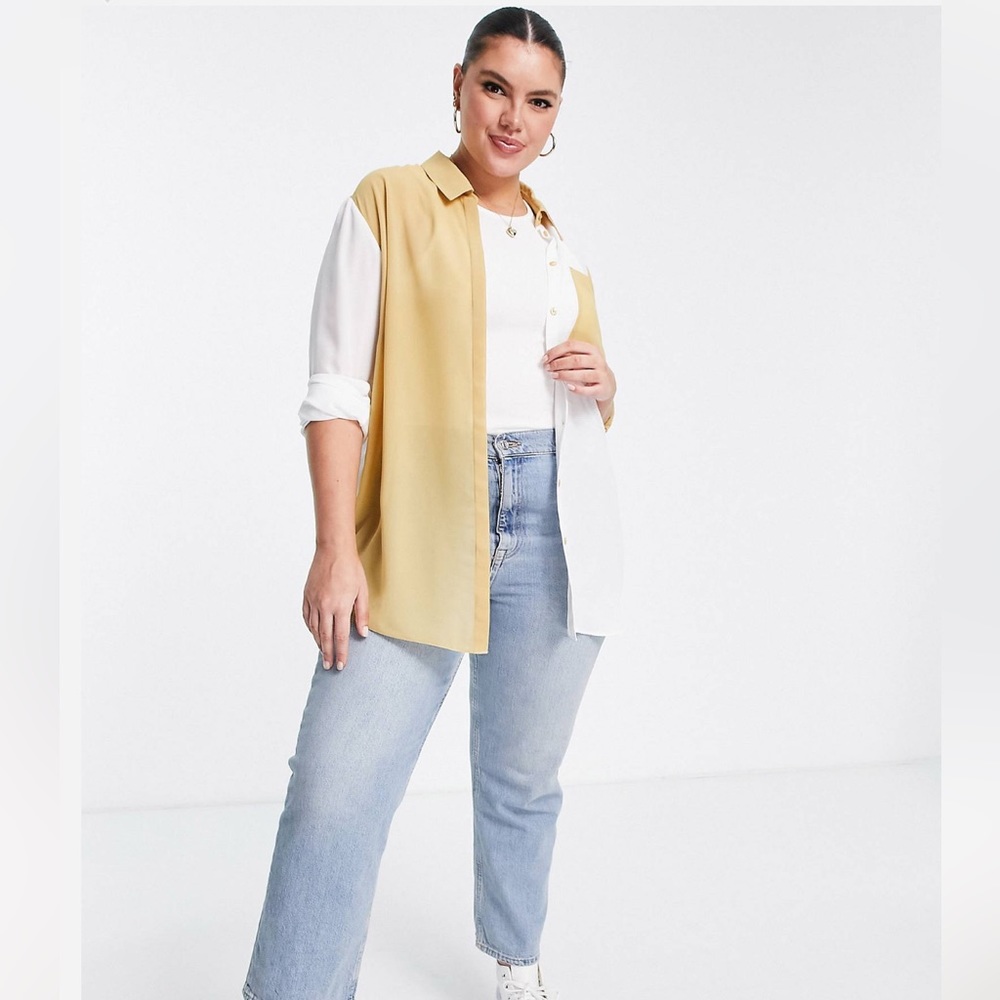 ASOS Curve Color Block Button Up